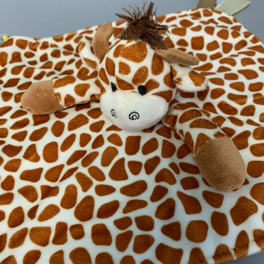 Stephan Baby Giraffe Security Blanket Lovey Rattle Teether Satin Tags Plush Toy